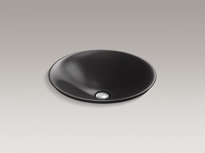 Detailed product image of modern black round basin