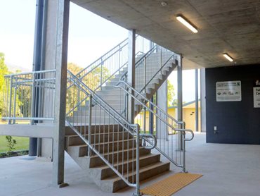 Moddex's disability handrails and balustrades  were the perfect fit for Tully Grandstand due to their pre-engineered designs