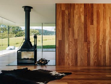 The premium ArmourFloor in Spotted Gum was used on the walls and floors 