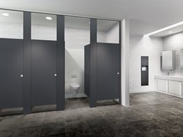ASI JD MacDonald toilet partitions with zero sight-lines as standard