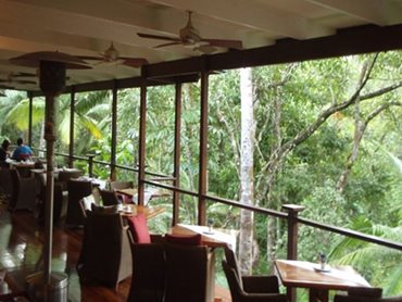 The ceiling fans suit the unique environment of Silky Oaks Eco Lodge 