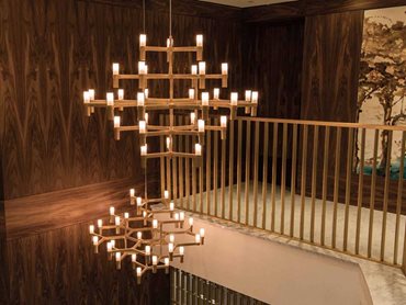 The Crown chandelier was designed by Jehs+Laub 