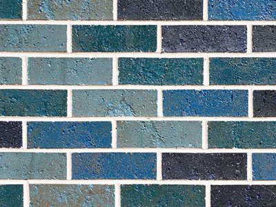 Glazed Brick Blue Purple Close Up