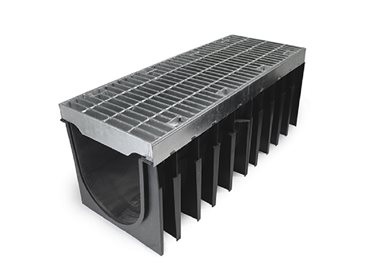 Allproof's commercial channel drain made from recycled polypropylene
