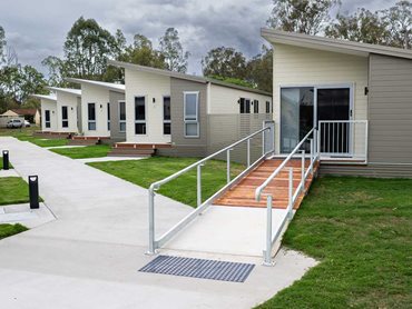 One of the units features accessibility ramps to cater for people with disability