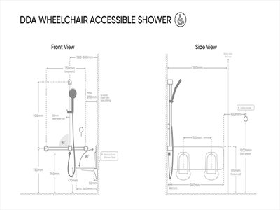 Nero Tapware Mecca Care DDA Wheelchair Accessible Shower