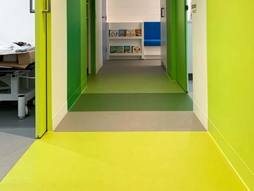The flooring in 10 outstanding, bright colours ensured a warm, vibrant space. 