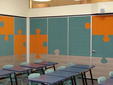 The operable walls allow the Primary School children to have their own distinct areas for socialising
