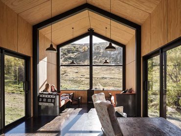 The Cardrona Hut’s design encourages residents to enjoy the beautiful views and commune with nature