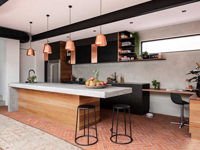 Rustic Red Brick Tiles Claremont Residential Kitchen