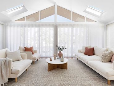 Natural light in this area is further enhanced through the installation of skylights against a perfectly crafted white Gyprock ceiling