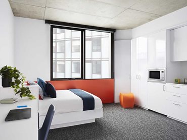 One of the student accommodation rooms