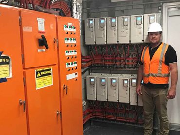 Versatech owner Beau Sandall showcases the innovative approach they took with the supply and installation of prefabricated ABB HVAC drives and (adjacent) mechanical services switchboards