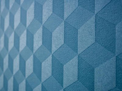 Etch Acoustic Wall Coverings from Autex in Blue Print