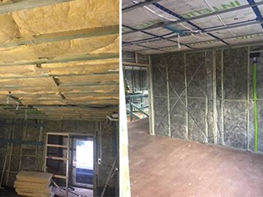 Bradford Insulation's ceiling batts, wall batts and acoustic batts were installed