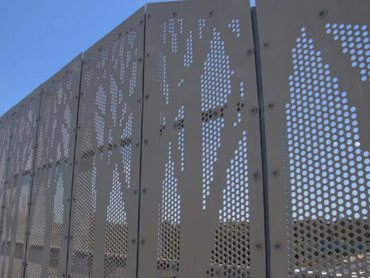 The decorative anti-throw screens were made using 5052 marine grade aluminium, powdercoated in Paperbark