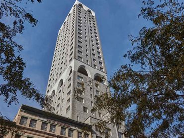 The soaring tower of handmade Petersen bricks at 180 East 88th Street