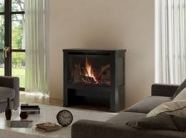 Freestanding gas fireplace