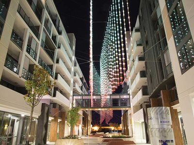 Ronstan Tensile Aurora at Subiaco Strand Catenary Cable Lighting