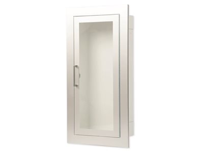 Architectural Recessed Fire Extinguisher Cabinet With Surround Aluminium Checkpoint Custom Made