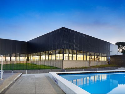 Sunbury Aquatic Centre Perforated Metal Panels by Arrow Metal