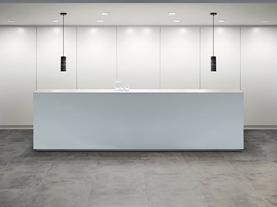 White Reception Flooring