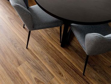 Apollo Hardwood in Spotted Gum Natural gives the warmth and textural appeal of timber combined with hybrid flooring 