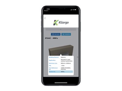 Kilargo AutoCAD Revit Selector App Detailed Product View on Iphone
