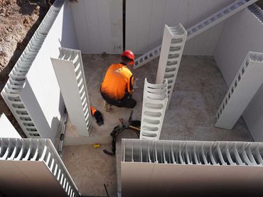 Approximately 500sqm of AFS Rediwall (RW200mm) was used, including for the lift core, fire stairs and basement