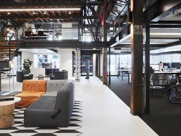 The Clemenger office in Sydney featuring Gibbon Group's custom fit-for-purpose tretford rugs 