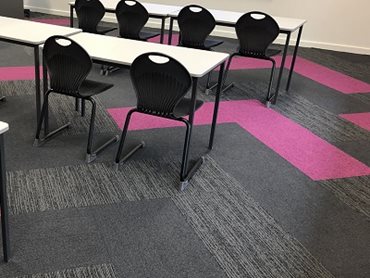 EcoSoft carpet tiles provided an environmentally sound, acoustically robust and aesthetically beautiful flooring solution