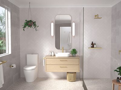 Luna Brass Chrome Residential Bathroom Interior