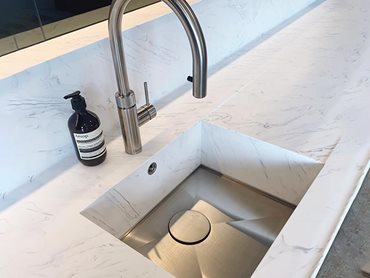 Marble Sink with Silver Tapware