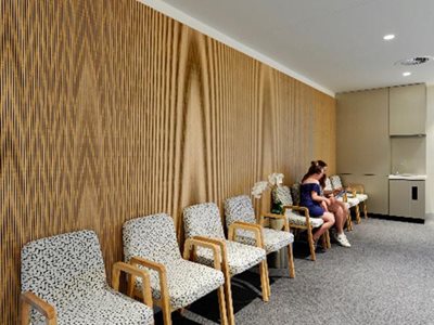 Commercial waiting room area with furniture joinery