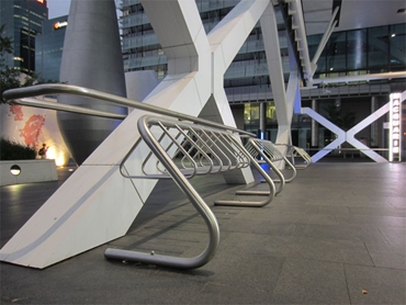 Bicycle parking racks and rails