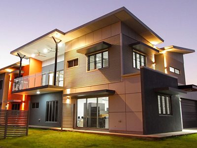 Exterior image of building facade with window louvre systems