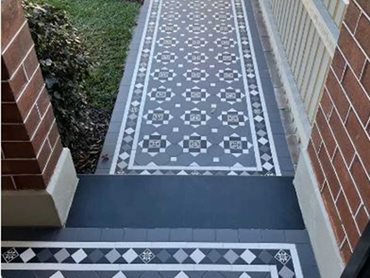 The tessellated tiles were installed on the verandah and footpath of the house