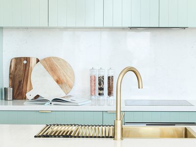 ABI Interiors Brushed Brass Sink Kitchen