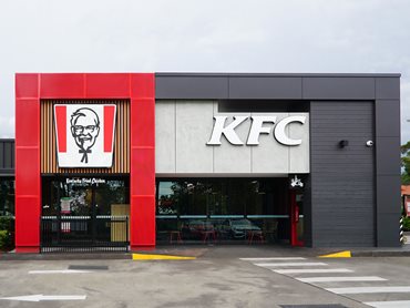 The panels were finished in ‘KFC red’ post-production to boost branding through powdercoating