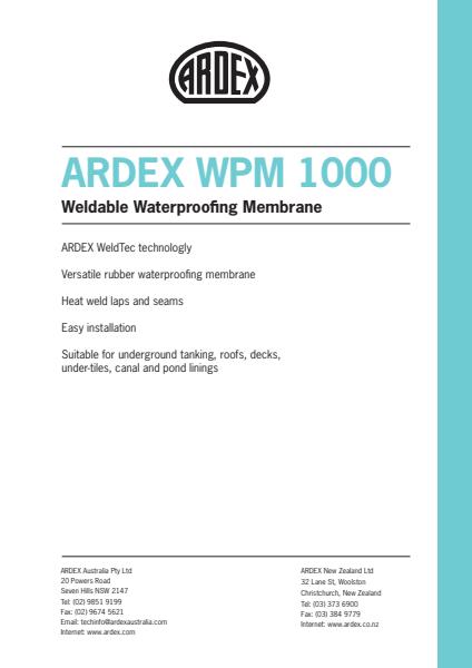 ARDEX WPM 1000 Weldable Waterproofing Membrane