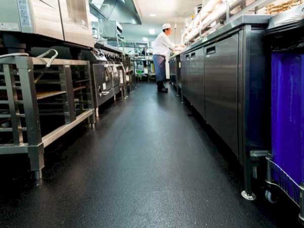 Altro Stronghold 30/K30 safety flooring at Mayfair Hotel kitchen