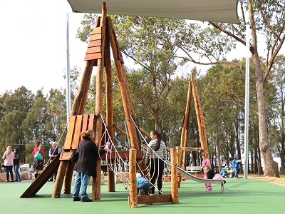 Moduplay Bushwood range of playground equipment at the Kanahooka Park playground&nbsp;
