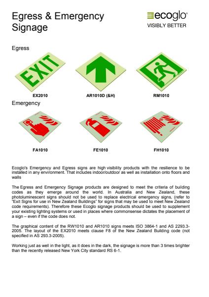 Egress & Emergency Signage