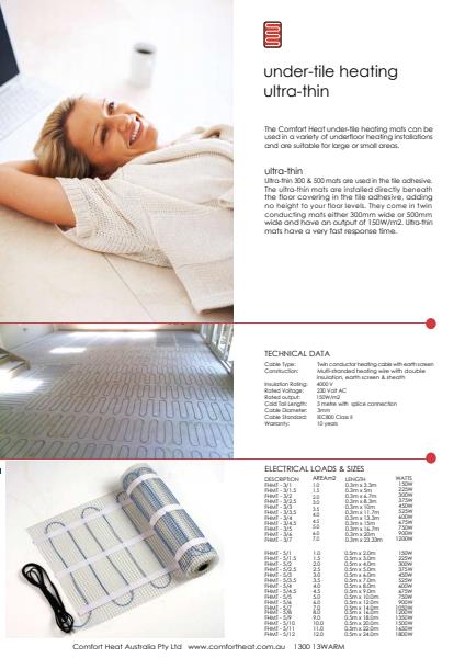 Ultra Thin Under Tile Heating Brochure