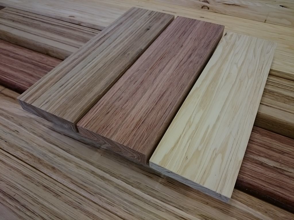 3Wood blocks manufactured from (left to right) Blackbutt, Bluegum and Radiata Pine
