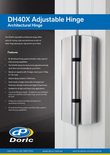 DH40X Adjustable Architectural Hinge