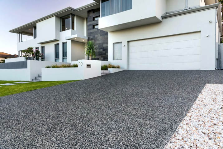 Honed concrete driveway outdoor polished concrete ideas