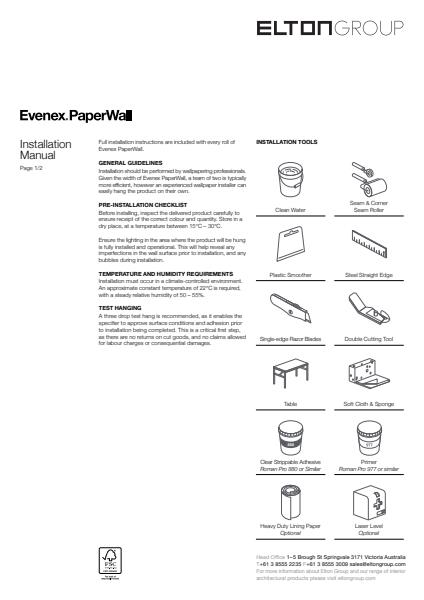 Evenex PaperWall Installation Manual