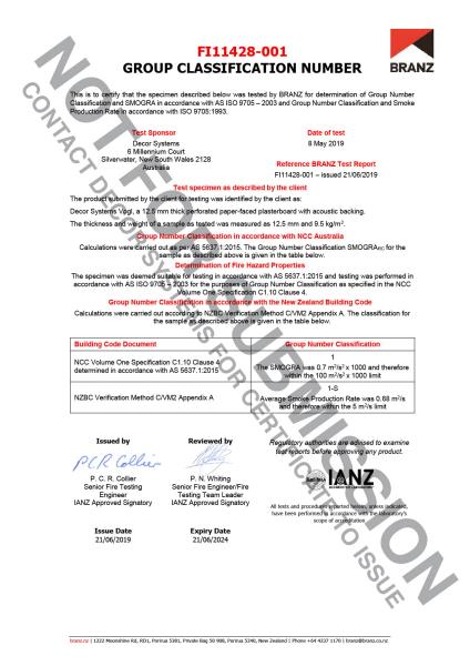 Vogl Fire Certificate