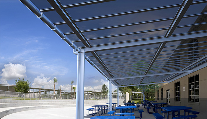 Polycarbonate school canopy